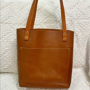 Rare Portland Leather Goods Tote Tan Brown